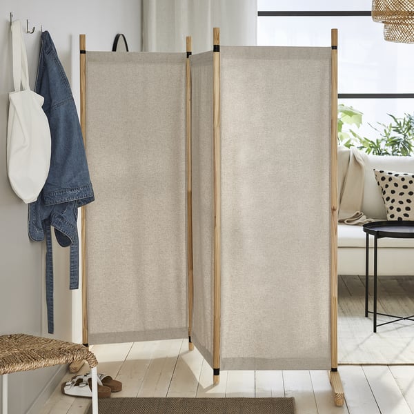 GLAMBERGET Raumteiler, Kiefer/Katorp beige, 150x150 cm