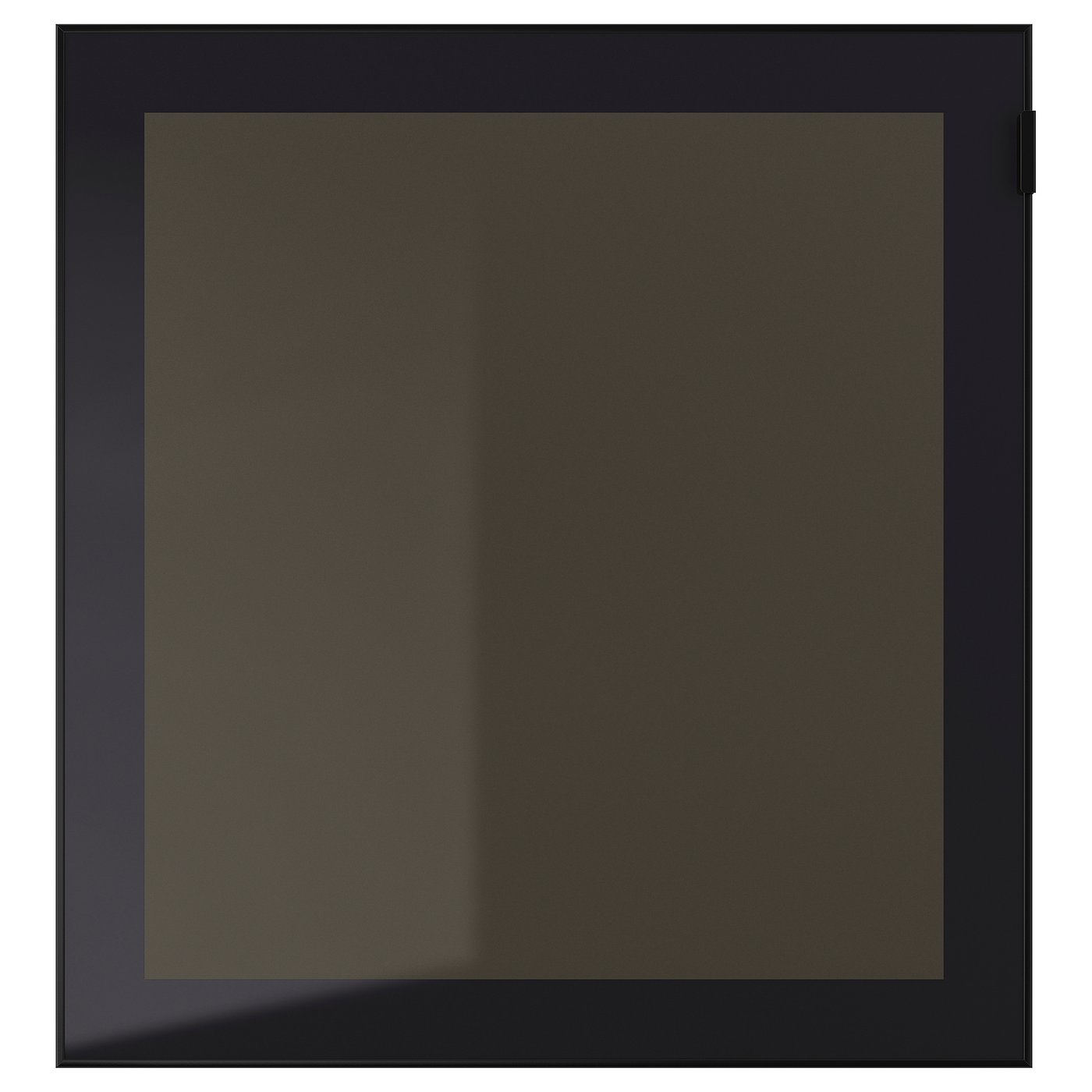GLASSVIK Vitrinentür - schwarz/Rauchglas 60x64 cm