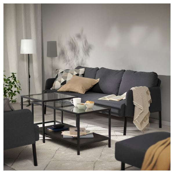 GLOSTAD 3er-Sofa, Knisa dunkelgrau