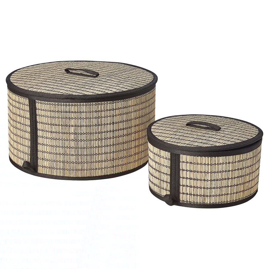 GNABBAS Korb mit Deckel, 2erSet, Seegras IKEA Schweiz