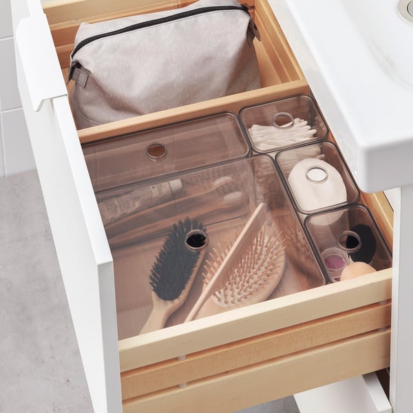 GODMORGON Kasten mit Deckel 5er-Set - rauchfarben - IKEA Schweiz