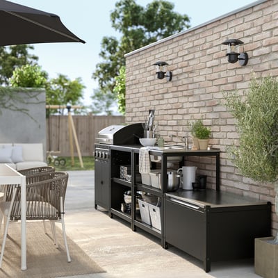 GRILLSKÄR Außenküche mit Gasgrill, Edelstahl, 330x61 cm