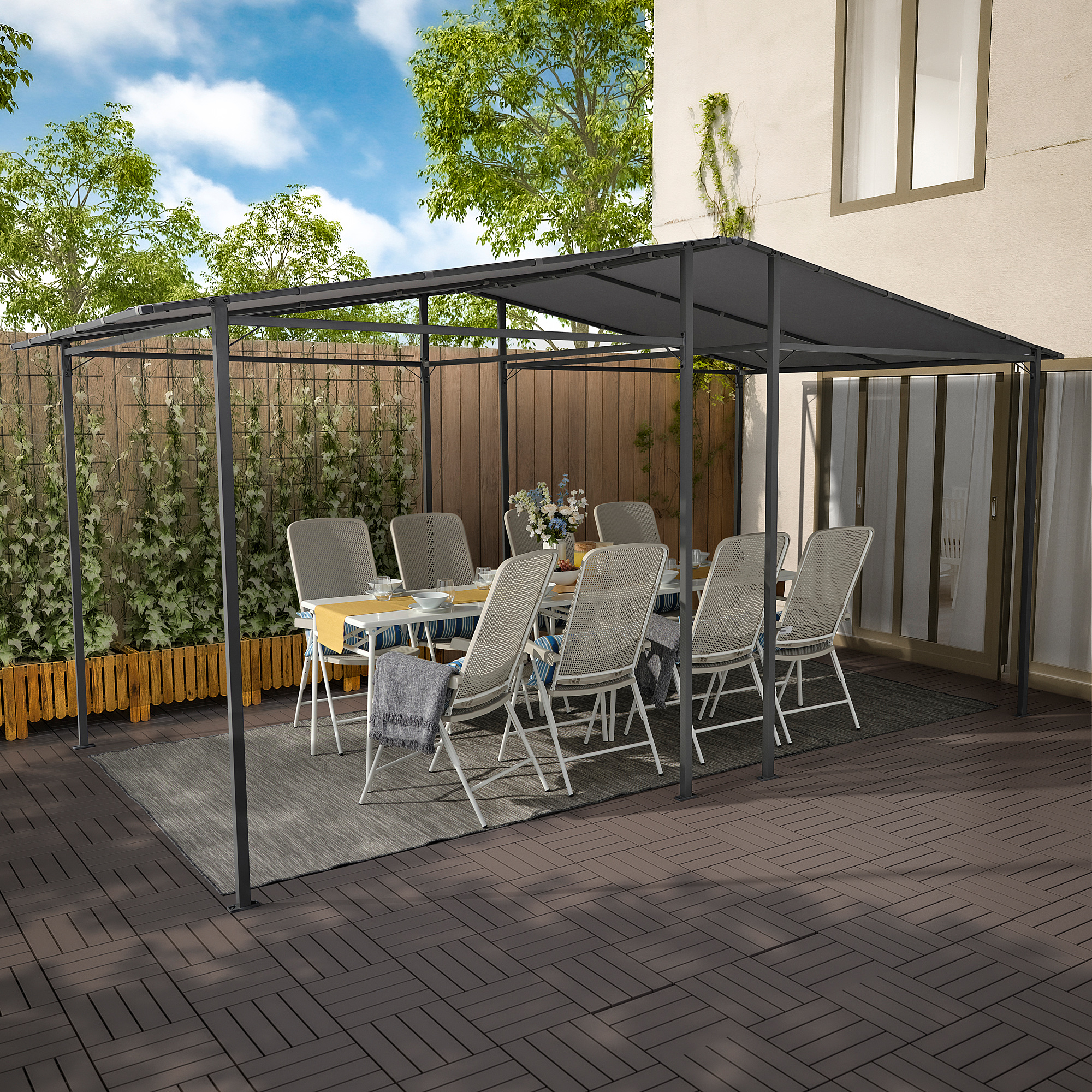 GUNNÖN Pavillon, dunkelgrau/grau, 238x233 cm - IKEA Schweiz