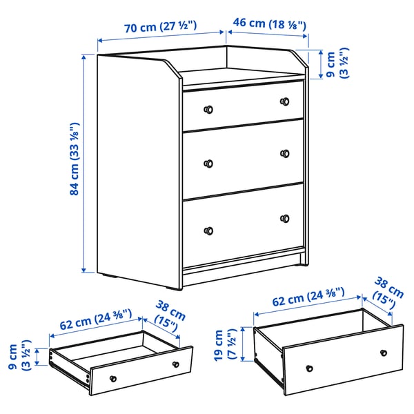 HAUGA Schlafzimmermöbel 2er-Set, weiß