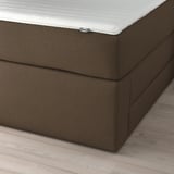 HEMFJÄLLET Boxspringbett mit Bettkasten, Valevåg fest/Nisseholm Tonerud dunkel graubraun, 160x200 cm
