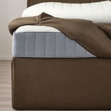 HEMFJÄLLET Boxspringbett mit Bettkasten, Valevåg fest/Nisseholm Tonerud dunkel graubraun, 160x200 cm