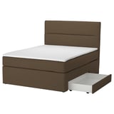 HEMFJÄLLET Boxspringbett mit Bettkasten, Vesteröy fest/mittelfest/Nisseholm Tonerud dunkel graubraun, 180x200 cm