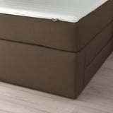 HEMFJÄLLET Boxspringbett mit Bettkasten, Vesteröy mittelfest/Näsfjället Tonerud dunkel graubraun, 160x200 cm