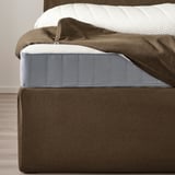 HEMFJÄLLET Boxspringbett mit Bettkasten, Vesteröy mittelfest/Nisseholm Tonerud dunkel graubraun, 160x200 cm