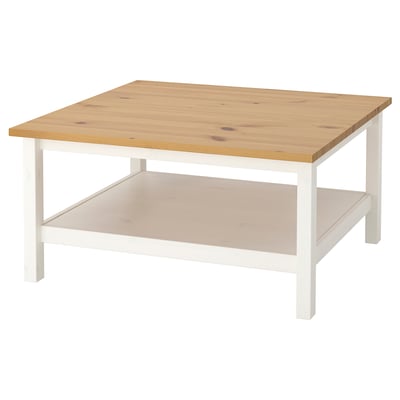 HEMNES Couchtisch, weiß gebeizt/hellbraun, 90x90 cm