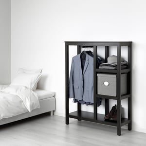 HEMNES Kleiderschrank, offen, schwarzbraun, 99x37x130 cm - IKEA Schweiz