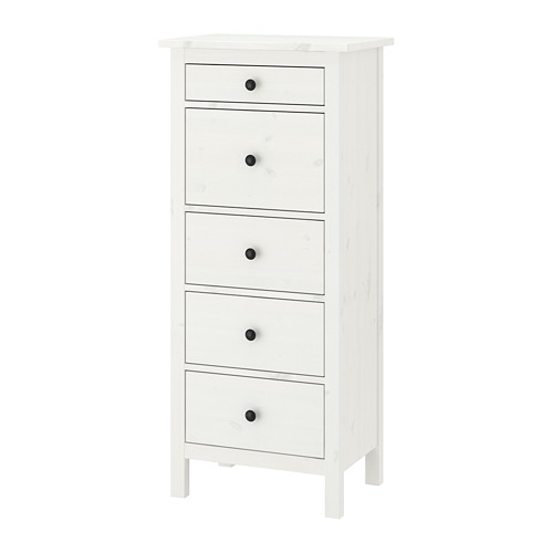 HEMNES Kommode mit 5 Schubladen weiß gebeizt IKEA