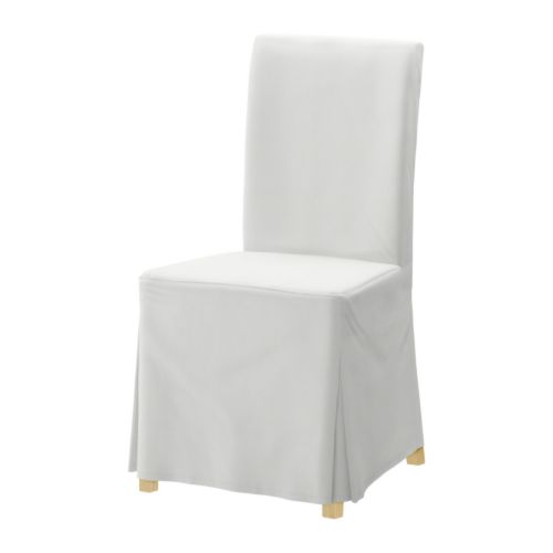 HENRIKSDAL Stuhl mit langem Bezug Blekinge weiß, Birke IKEA