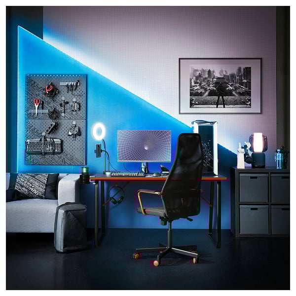 HUVUDSPELARE Gamingschreibtisch, schwarz, 140x80 cm