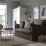 HYLTARP 2er-Bettsofa, Gransel graubraun