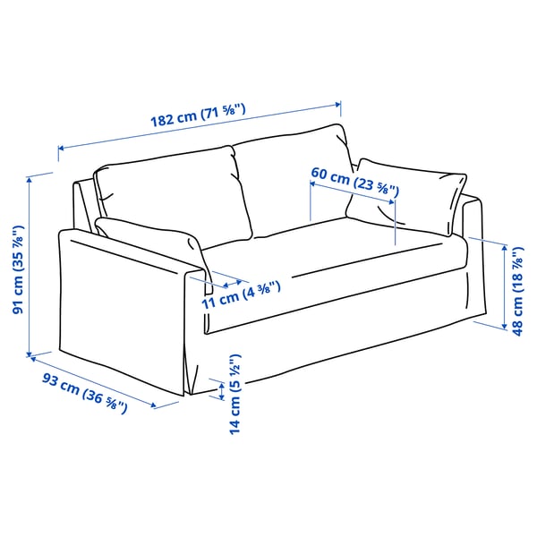 HYLTARP 2er-Sofa, Gransel graubraun