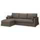 HYLTARP 3er-Sofa mit Récamiere, links, Gransel graubraun
