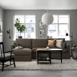 HYLTARP 3er-Sofa mit Récamiere, links, Gransel graubraun