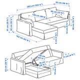 HYLTARP 3er-Sofa mit Récamiere, links, Gransel graubraun