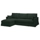 HYLTARP 3er-Sofa mit Récamiere, links, Tallmyra dunkelgrün