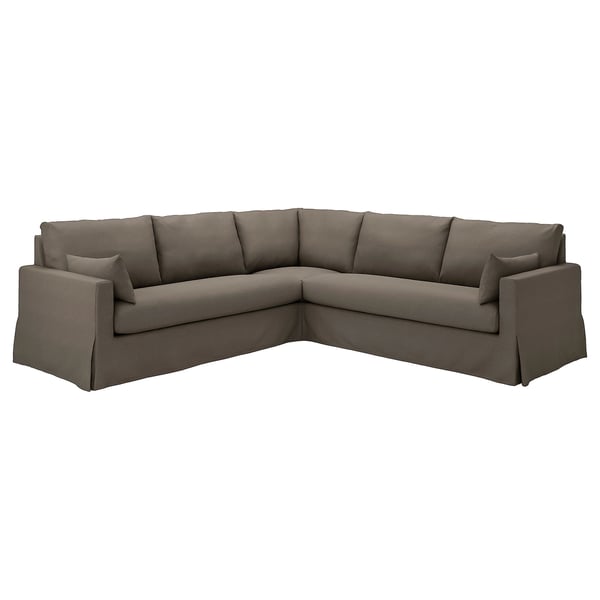 HYLTARP Ecksofa 4-sitzig, Gransel graubraun