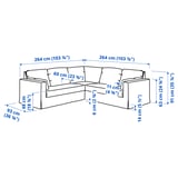 HYLTARP Ecksofa 4-sitzig, Gransel graubraun