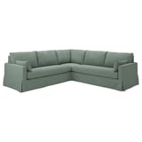 HYLTARP Ecksofa 4-sitzig, Hemmesta graugrün