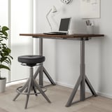 IDÅSEN Schreibtisch sitz/steh, braun/dunkelgrau, 120x70 cm