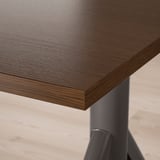 IDÅSEN Schreibtisch sitz/steh, braun/dunkelgrau, 120x70 cm