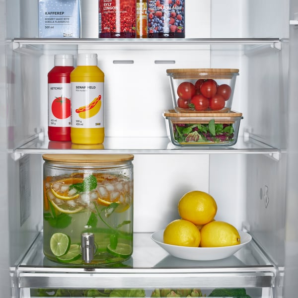 IKEA 365+ Gefäß mit Zapfhahn, Bambus/Klarglas, 4 l