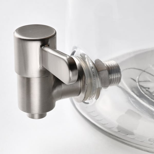 IKEA 365+ Gefäß mit Zapfhahn, Bambus/Klarglas, 4 l