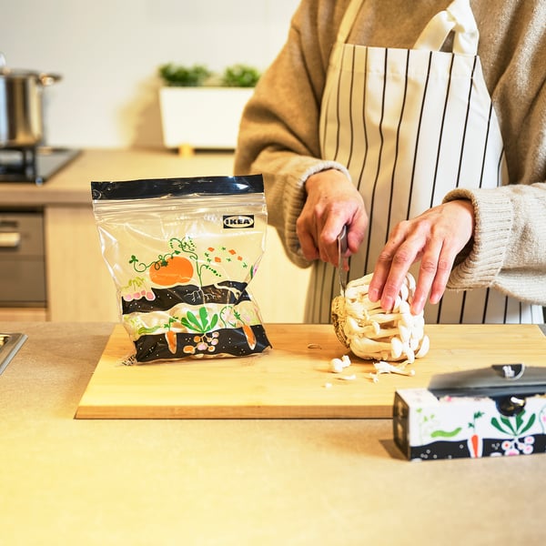 ISTAD Beutel, wiederverschließbar, Obst/Gemüse schwarz, 1 l