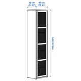 IVAR Schrank mit Tür, schwarz Netz, 40x160 cm