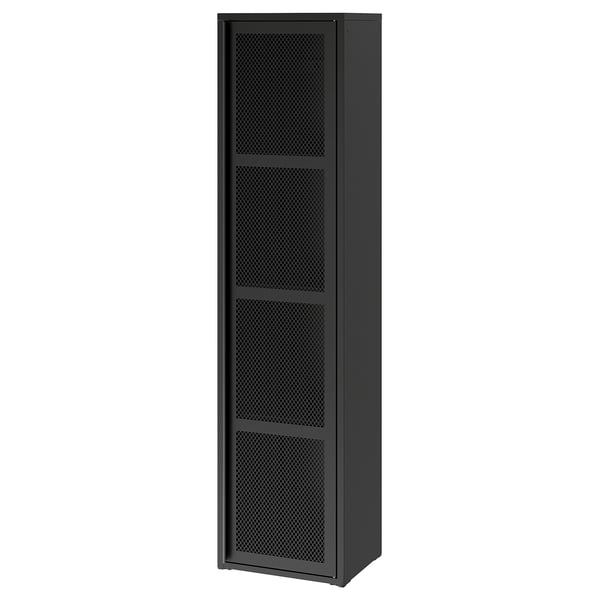 IVAR Schrank mit Tür, schwarz Netz, 40x160 cm