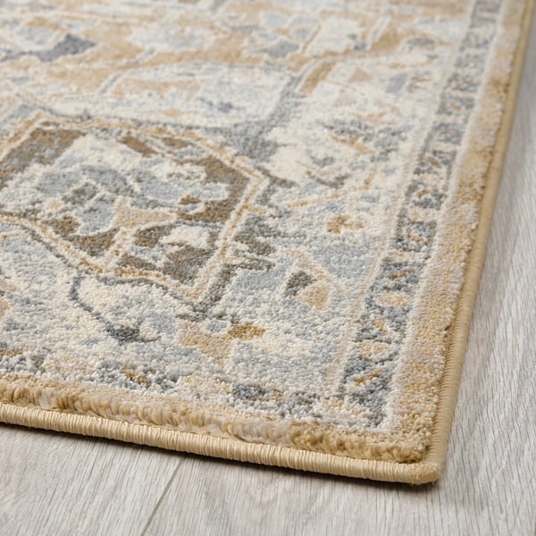 JÄRNVÄG Teppich Kurzflor, Ornamente beige/dunkelbeige, 133x195 cm
