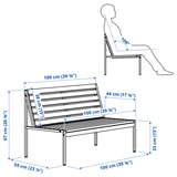 JOLPEN 2er-Sofa/außen, weiß/grau, 100x59x67 cm