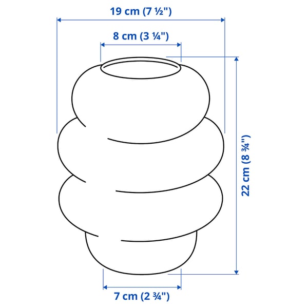 KÄLLARHALS Vase, gelb, 22 cm