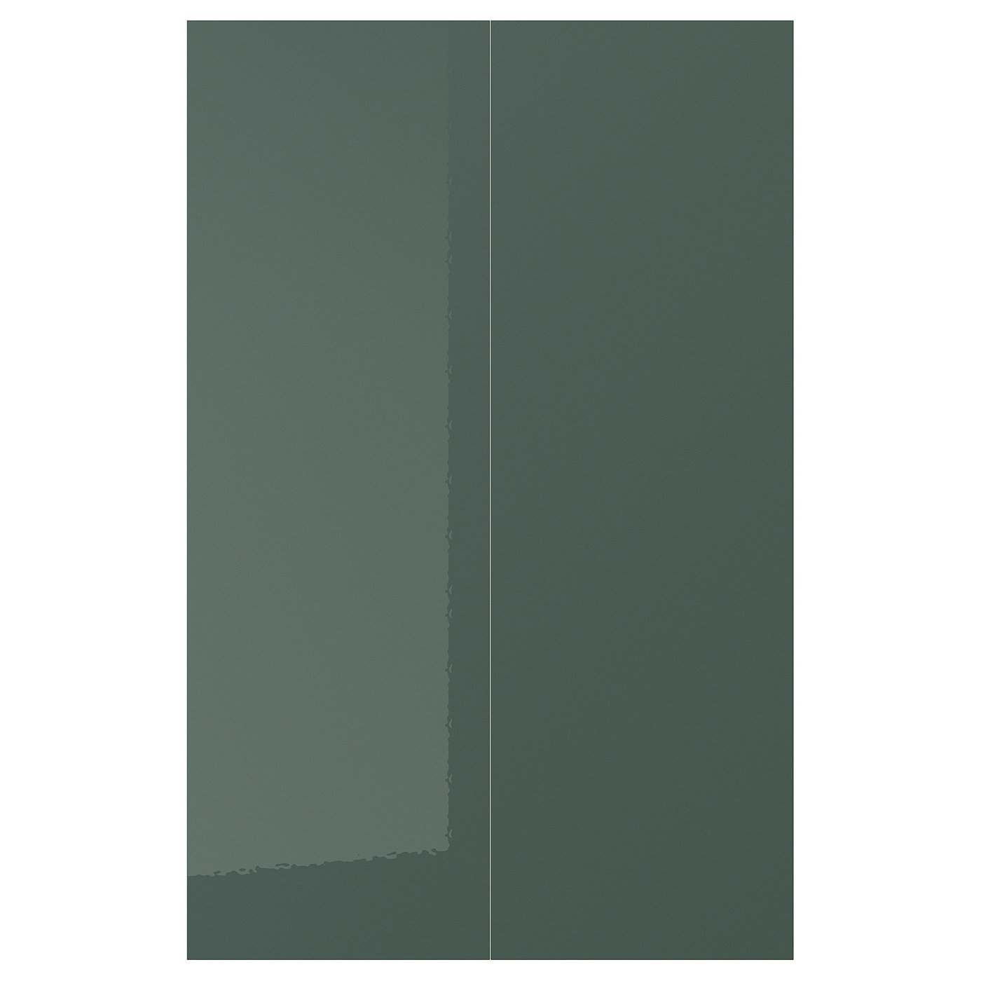 KALLARP Tür für Eckunterschrank 2 St. - Hochglanz dunkel graugrün 25x80 cm