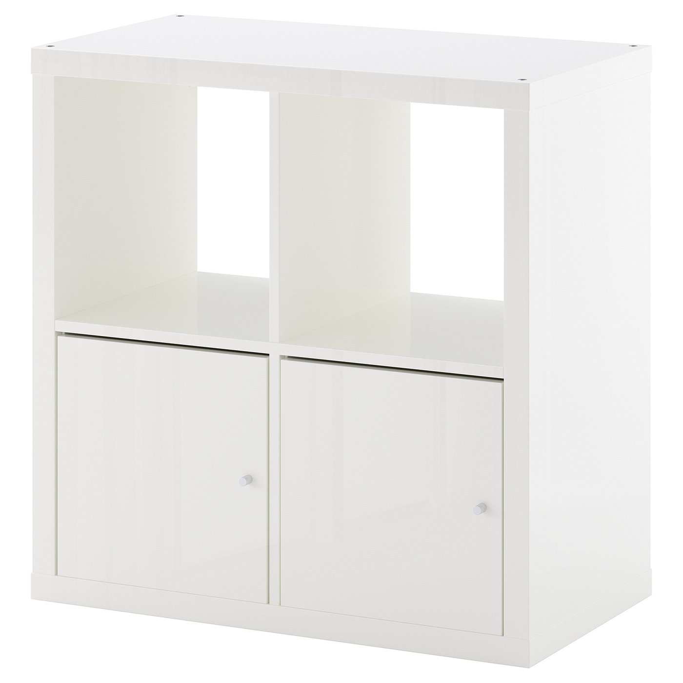 KALLAX Regal mit Türen, Hochglanz/weiß, 77x77 cm IKEA Schweiz