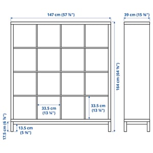KALLAX Regal mit Untergestell, schwarzbraun/weiß, 147x164 cm IKEA Schweiz