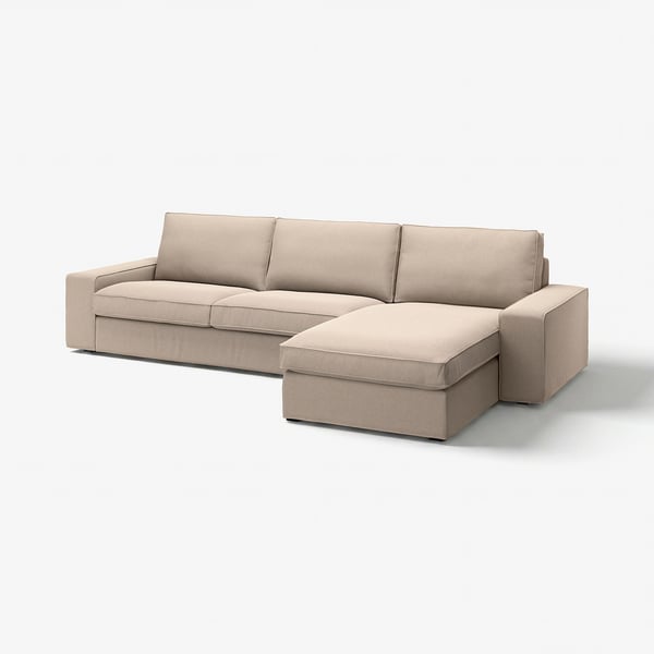 KIVIK 4er-Sofa mit Récamiere, Tallmyra beige