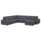 Option: KIVIK 5er-Ecksofa mit Récamiere, Gunnared mittelgrau