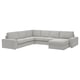 KIVIK 5er-Ecksofa mit Récamiere, Tallmyra weiß/schwarz