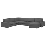 KIVIK 6er-Ecksofa m Récamiere, Tallmyra mittelgrau