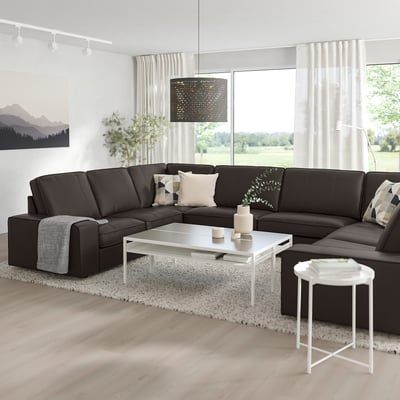 KIVIK Sofa, U-Form/7-sitzig, Grann/Bomstad dunkelbraun