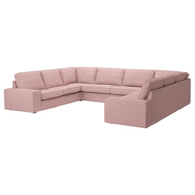 KIVIK Sofa, U-Form/7-sitzig, Gunnared hell braunrosa