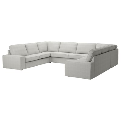 KIVIK Sofa, U-Form/7-sitzig, Tallmyra weiß/schwarz