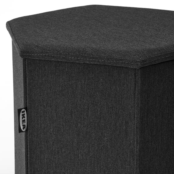 KJUGE Hocker mit Aufbewahrung, Knisa dunkelgrau