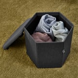 KJUGE Hocker mit Aufbewahrung, Knisa dunkelgrau