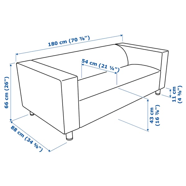 KLIPPAN Bezug 2er-Sofa, Långban leuchtend rot